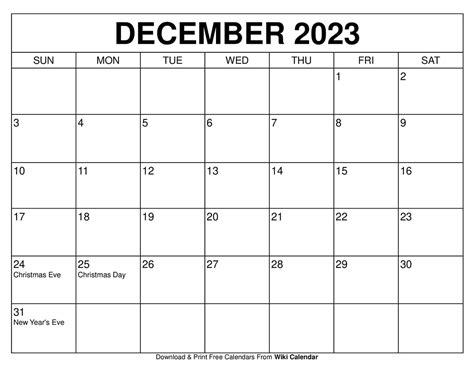 Wiki Calendar December 2023
